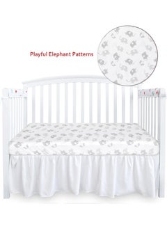 Moonsea Moonsea Fitted Crib Sheet for Baby Boys or Girls, Silky Soft Microfiber 52'' x 28'' Crib Sheet Fits Standard Size Crib Mattress and Toddler Bed Mattress, Gray Elephant  - Image 5
