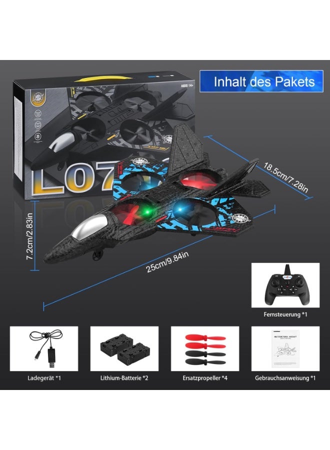 L0712 RC Fighter Jet Plane with LED Lights & 2 Batteries - Image 2