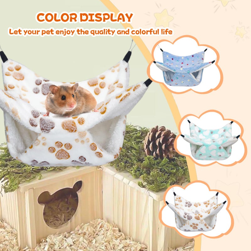 YedsIntu 3 Pcs Guinea Pig Hammock, Rat Ferret Hanging Hammock Guinea Pig Accessories for Small Animals Chinchilla Hamster Parrot Sugar Glider Ferret Squirrel (11"Ã—11") - Image 4