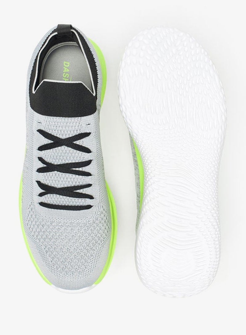 Dash Men Textured Slip On Sports Shoes with Lace Detail - Image 4