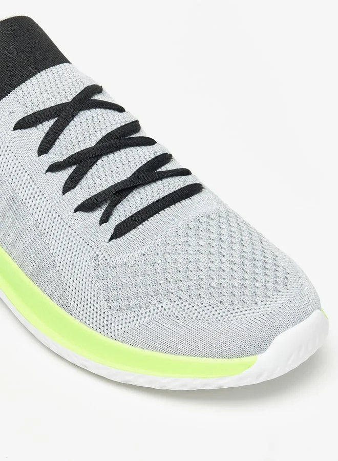 Dash Men Textured Slip On Sports Shoes with Lace Detail