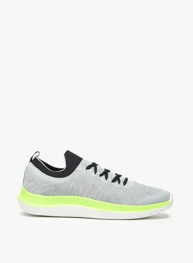 Dash Men Textured Slip On Sports Shoes with Lace Detail