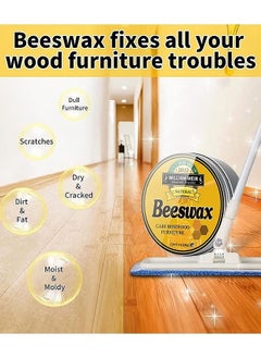 WILLIAM WEIR Natural Beeswax Furniture Polish Wood Seasoning Beeswax For Wood Polish And Conditioner Multipurpose Waterproof And Repair Wood Wax Wood Cleaner And Polish Furniture Wax  - Image 3