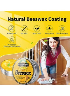 WILLIAM WEIR Natural Beeswax Furniture Polish Wood Seasoning Beeswax For Wood Polish And Conditioner Multipurpose Waterproof And Repair Wood Wax Wood Cleaner And Polish Furniture Wax  - Image 2