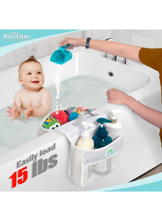 Austion Saddle shape 2 Compartments Bath Toy Organizer, Easy Access for Children, Wide Opening Bath Toy Holder for Drying Toys and Storage, Mesh Shower Toy Holder and Bath Tub Toy Storage Organizer for Tub. - Image 3