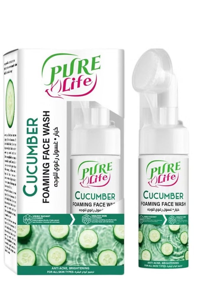 Pure Life Cucumber Foaming Face Wash with Silicone Brush – 150ml