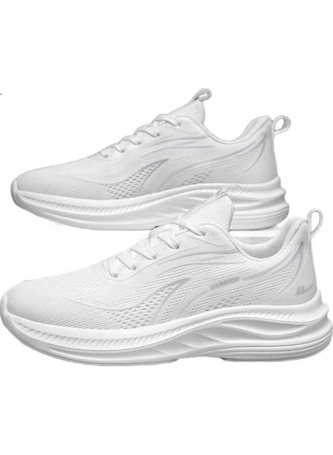 Pull Back Warrior Men's Sports Shoes Spring/summer New Breathable Thick-soled Casual Shoes White Size 40 - Image 2