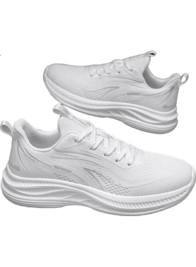 Pull Back Warrior Men's Sports Shoes Spring/summer New Breathable Thick-soled Casual Shoes White Size 40 - Image 3