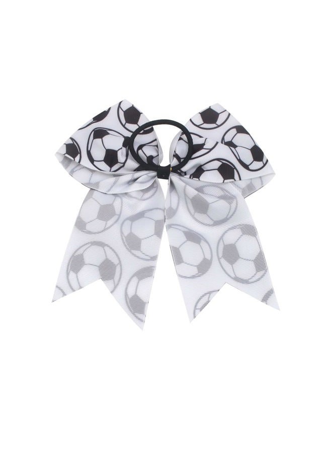 Jeffan 6 Count Soccer Themed Hair Ties, 8 Inch Soccer Cheer Bows Soccer Sport Hair Accessories for Girls Players Teams - Image 3