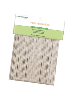 Clean + Easy Clean + Easy Wooden Wax Applicator Sticks for Facial Waxing - Small Disposable Spatula, 100 ct 