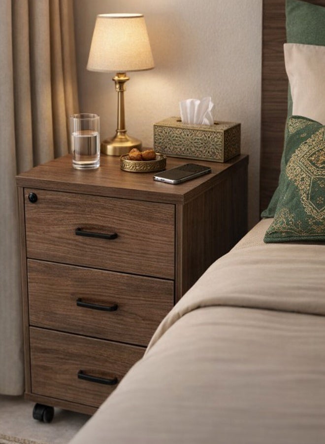 ليفينج طاولة سرير جانبية خشبية حديثة بثلاثة أدراج - Image 4