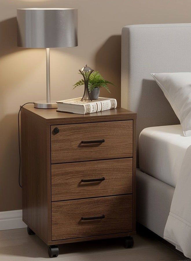 ليفينج طاولة سرير جانبية خشبية حديثة بثلاثة أدراج - Image 5