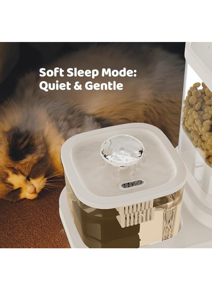 2 in 1 Cat Water Fountain  Feeder Quiet Pump Anti Spill for UAE KSA Pets  Free Cleaner - Image 3