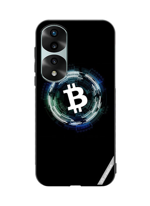 Protective Case Cover For Honor 70 Pro plus Bitcoin Design Multicolour