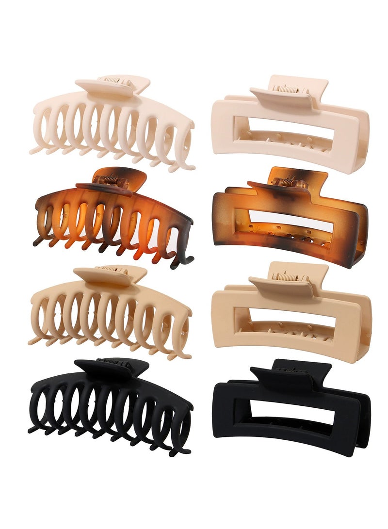 8-Piece Hair Claw Clips Set for Women - Non-Slip Large Claw Clips for Thick Hair, Strong Hold Hair Accessories for Girls, Durable Barrettes - Image 1