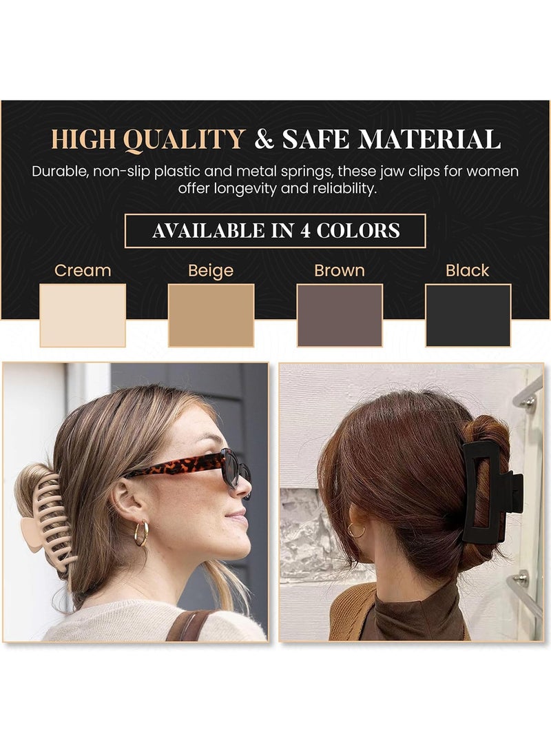 8-Piece Hair Claw Clips Set for Women - Non-Slip Large Claw Clips for Thick Hair, Strong Hold Hair Accessories for Girls, Durable Barrettes - Image 3