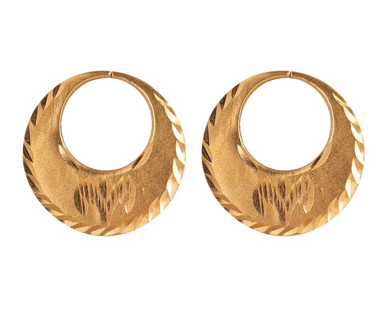 RidVik 1 Micron 22K Gold Plated Nattiyan Earrings For Men's Panjabi Boy | Gold Plated Brass Material Golden Hoop Studs Earrings Bali For Mens Fashion's - Image 1