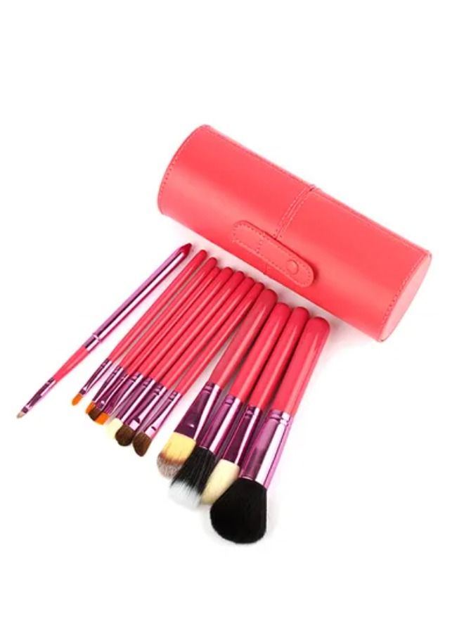 إن كي أكس طقم فرش مكياج 12 قطعة مع علبة اسطوانية - Image 4