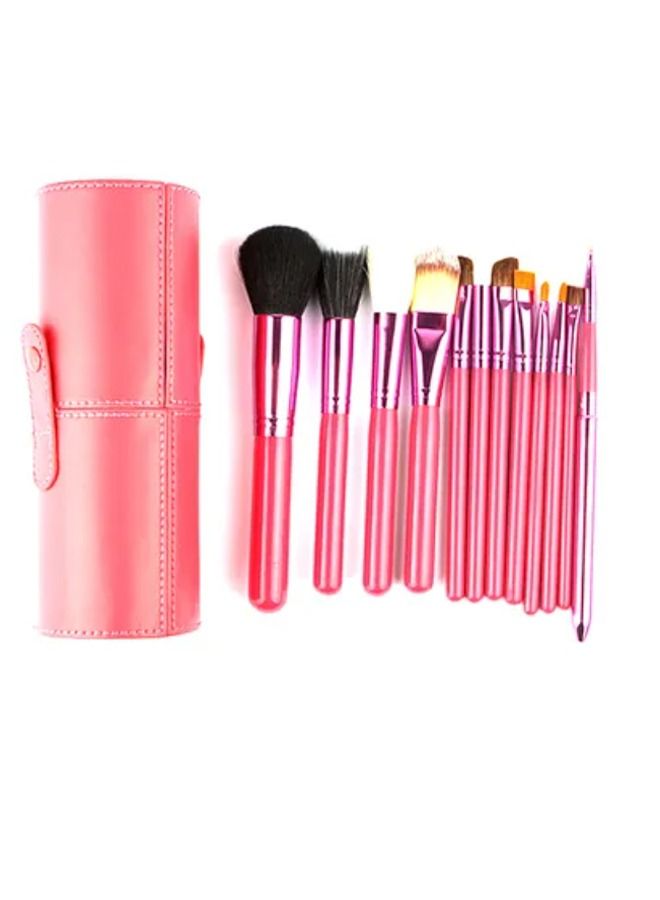 إن كي أكس طقم فرش مكياج 12 قطعة مع علبة اسطوانية - Image 1