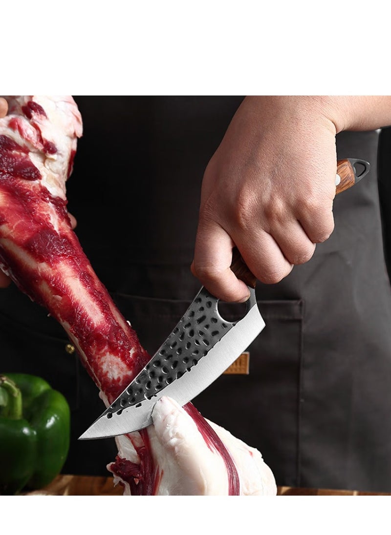 Astylway Chef Knife with Sheath Kitchen Knife Hand Forged Boning Knife Japanese Style Full Tang Butcher Meat Viking Knives for Home Outdoor Camping  - Image 3