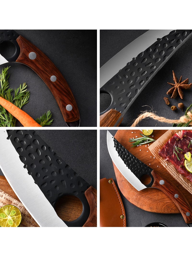 Astylway Chef Knife with Sheath Kitchen Knife Hand Forged Boning Knife Japanese Style Full Tang Butcher Meat Viking Knives for Home Outdoor Camping  - Image 5