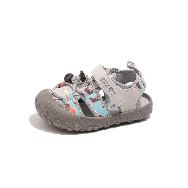 Boys 2025 Summer Baotou Sandals For Small And Medium-Sized Children Baby Sandals Sports Sandals Breathable Single Mesh Camouflage Beach Shoes - Image 1