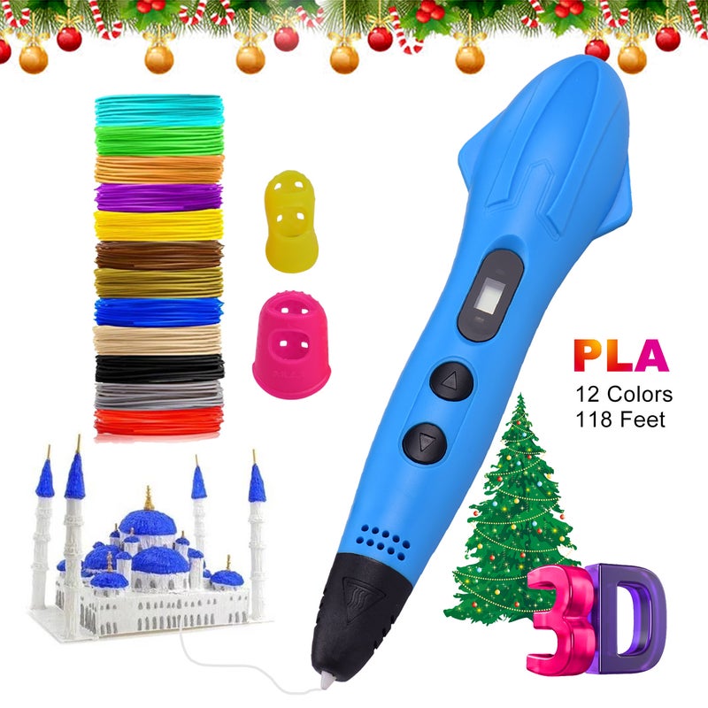 3D Printing Pen With 12 Colors Blue - Image 1