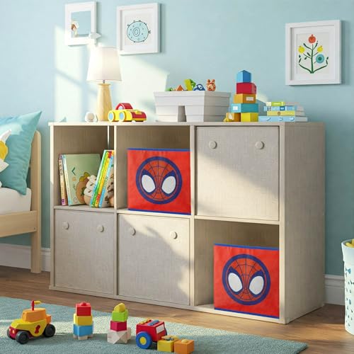 Idea Nuova Marvel Spiderman Storage Bins,10" Collapsible Fabric Cubes, Pack of 2,Kids Organizer, Nursery & Bedroom Decorative Storage Boxes with Handles - Image 5