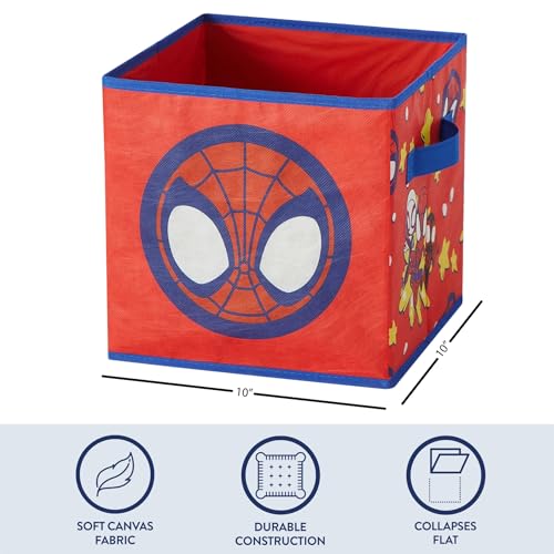 Idea Nuova Marvel Spiderman Storage Bins,10" Collapsible Fabric Cubes, Pack of 2,Kids Organizer, Nursery & Bedroom Decorative Storage Boxes with Handles - Image 3