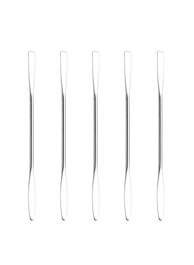 Wismee 5Pcs Makeup Spatula Tool Metal Set Professional Beauty Stainless Steel Cosmetics Mixer Long Metal Spatula Depotting Mixing Tool (1) - Image 1