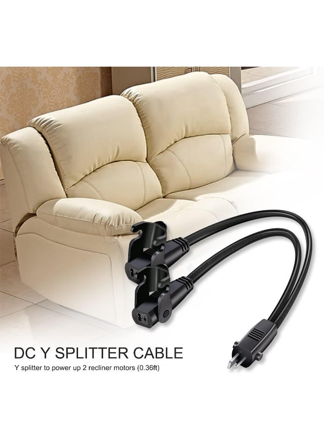 Sopito Power Recliner Power Supply Kit-4-Piece Universal Dual Power Supply Transformer With Ac Power Cord, Dc Extension Cable And Y Splitter Cord 29V 2A Adapter For Recliner, Lift Chairs And Sofa - Image 4