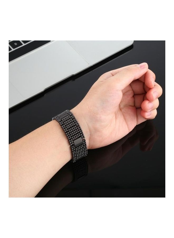 NIBEMINENT 9 Beads Stainless Steel Wrist Strap Watchband For Apple Watch Series 7/6/SE/5/4/3/2/1 41/40/38mm Black - Image 5