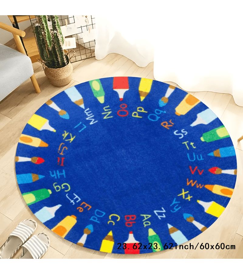 Round Flannel Educational Letter And Number Game Mat 23.62x23.62in For Indoor Outdoor Use - Image 3