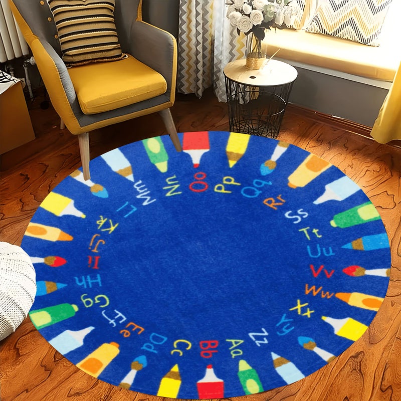 Round Flannel Educational Letter And Number Game Mat 23.62x23.62in For Indoor Outdoor Use - Image 5