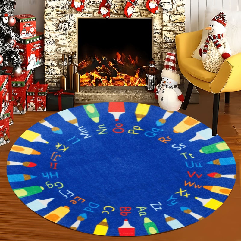 Round Flannel Educational Letter And Number Game Mat 23.62x23.62in For Indoor Outdoor Use - Image 2