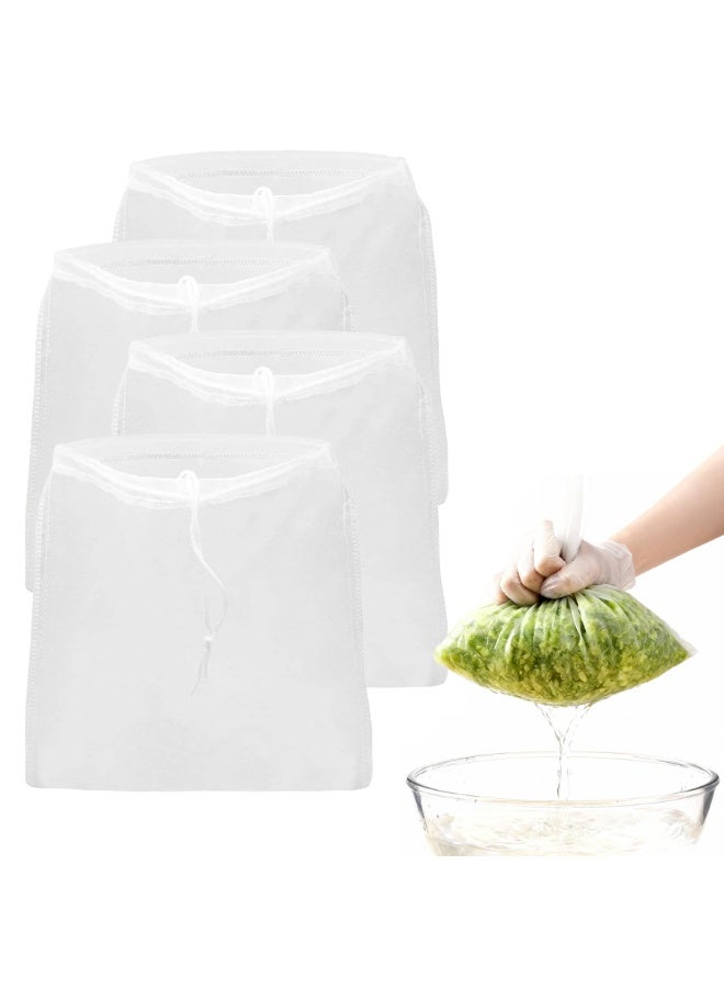 LEBOCADO 4 Pcs Food Grade Soy Milk Filter Bags Vegetable juice filter bag, 200Mesh 75Micron 20*30CM Fine Mesh Bag Milk Filter Bag All Purpose Food Strainer Nylon Cheesecloth - Image 1