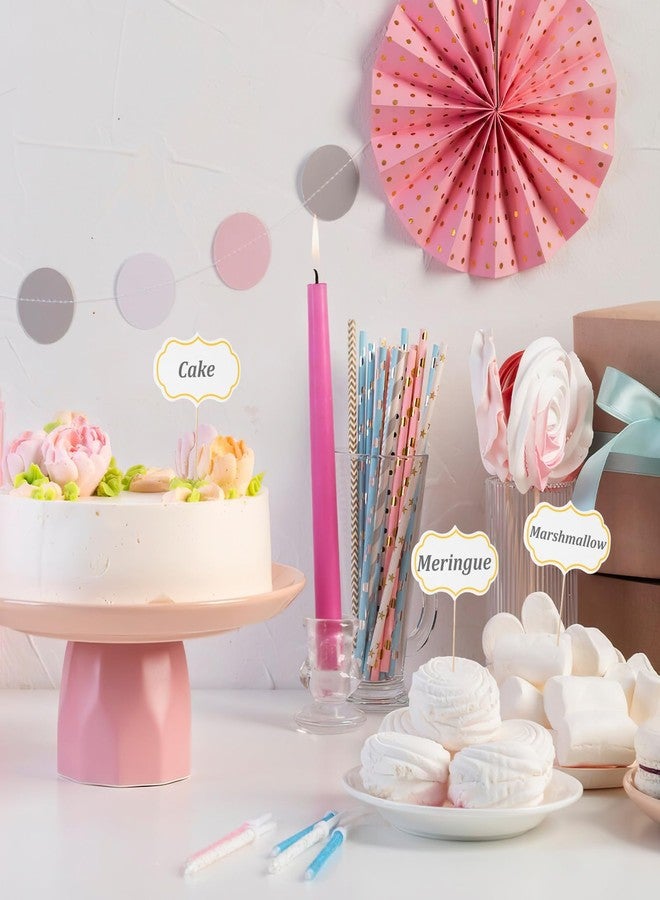 Nogeqi 50 Pieces Food Signs for Buffet Cheese Markers Food Labels for Party, Foods Tags Toothpick Flags Cupcake Picks Blank for Charcuterie Wedding Birthday Party Decorations (White) - Image 4