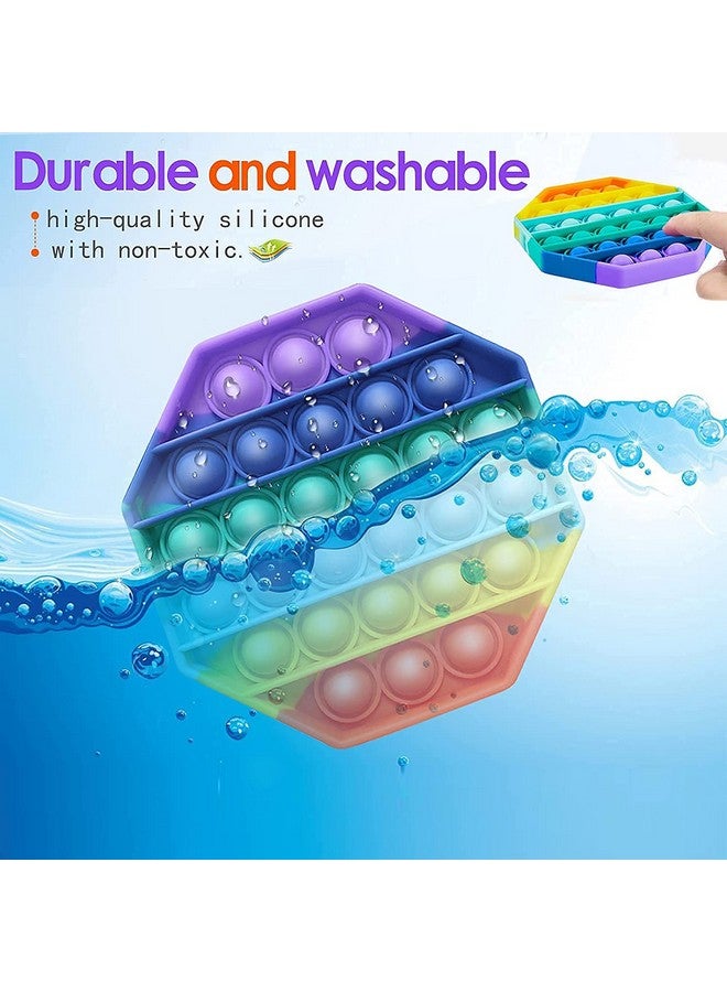 FunBlast FunBlast Pack of 2 Pop It Fidget Toy -Autism Special Needs Silicone Stress Reliever, Squeeze Sensory Toy (Multicolor)  - Image 4