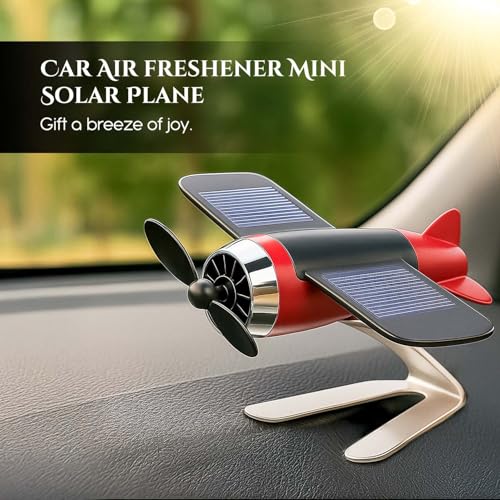 Ekhasa Nostrae by Ekhasa Solar Airplane Car Freshener | Propeller Rotating Dashboard Perfume Diffuser | Solar Powered Aircraft Decoration | Car Aroma Accessory & New Car Gift for Men, Birthday - Image 2