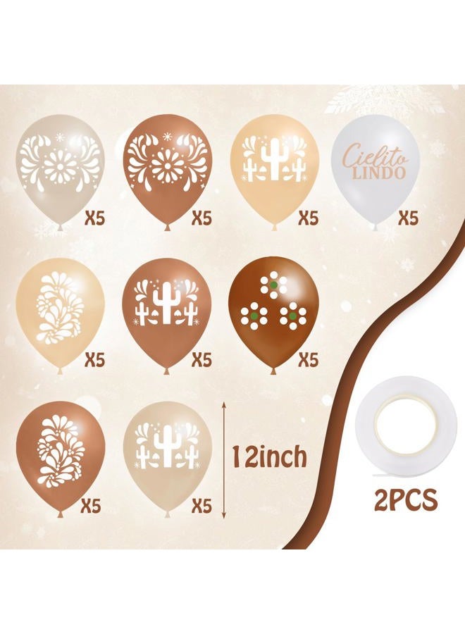 Soulchen 45 Pcs Cielito Lindo Balloons Party Decoration 12 Inch Platos De Barro Fiesta Balloons Mexican Talavera Party Decorations for Wedding Birthday Baby Shower Bridal Engagement Photo Supplies - Image 2