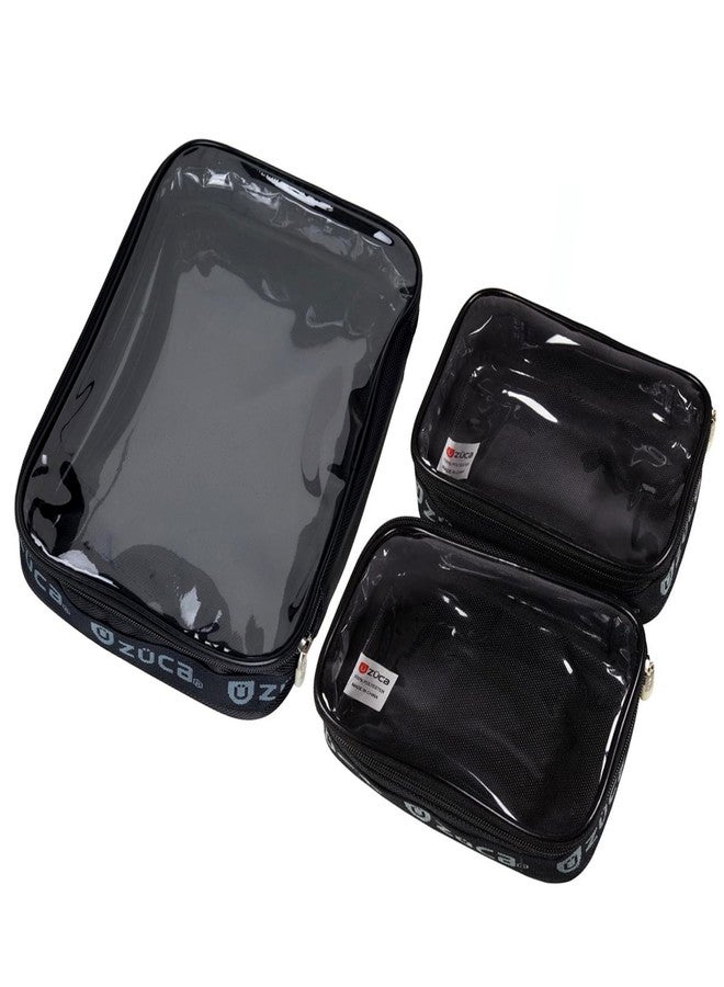 ZUCA Utility Pouch Combo Set - 1 Large & 2 Mini Utility Makeup Pouch - Durable, Spacious Cosmetic Storage Solution for Travel & Professional Use - Image 1