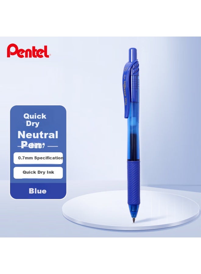 Pentel Bl107 Retractable Gel Pen 0.7Mm High-End Business Student Quick-Drying Water-Based Pen Office Supplies Stationery Blue Single Pack - Image 1