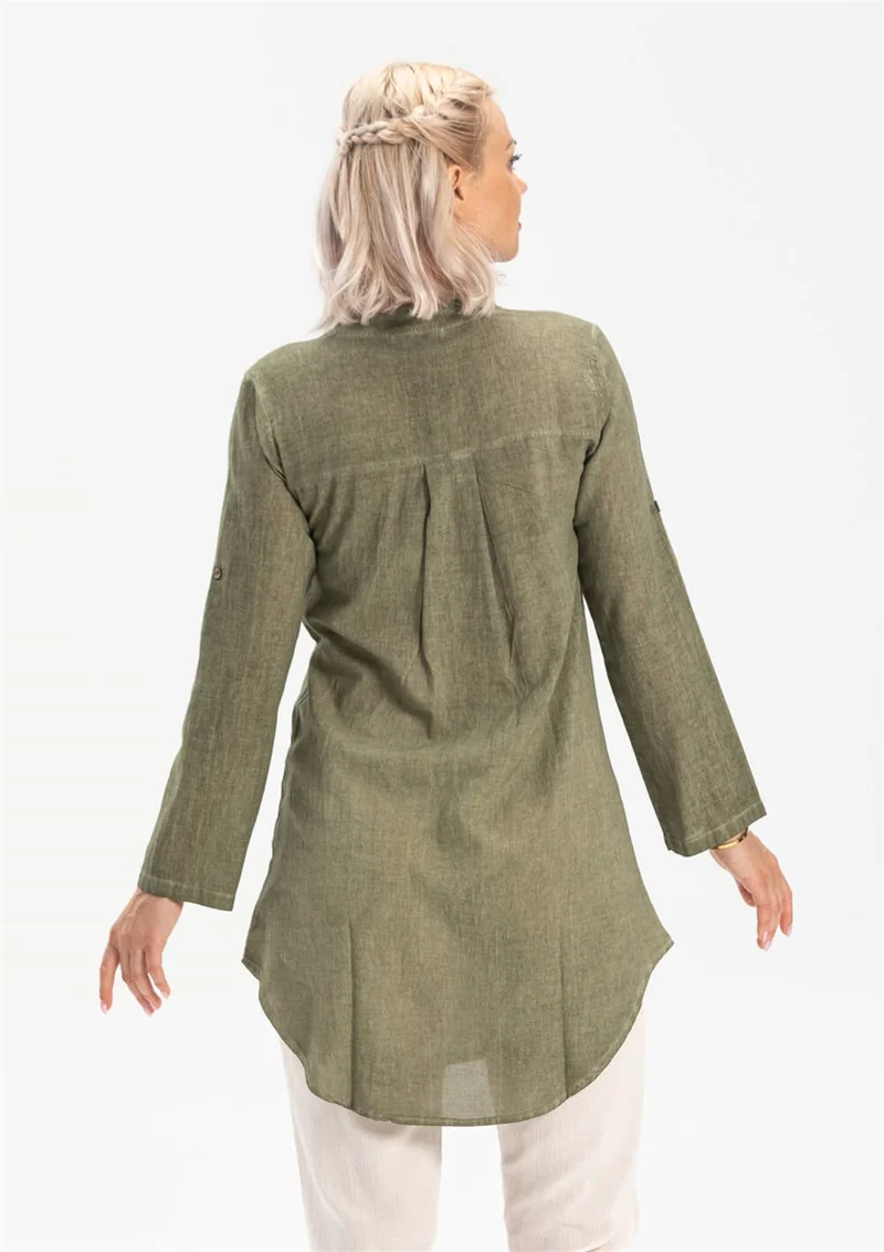 اليش شيل بيزي Akasya Şile Cloth Tunic Khaki Hk