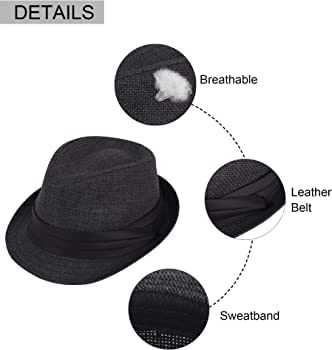 RR DESIGN Faux Suede Cap & Hat Summer Collections For Men & Women (Fedora-Black), Free Size - Image 5