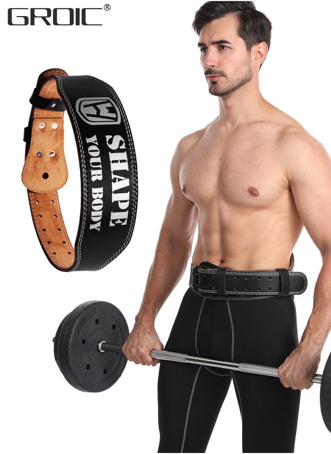 GROIC Weight Lifting Belt Strength Weightlifting Belt, Weight Belt for Workout on Fitness Equipment, Weight Lifting Back Support Workout belt for Lifting, Fitness, Cross Training and Powerlifting  - Image 1