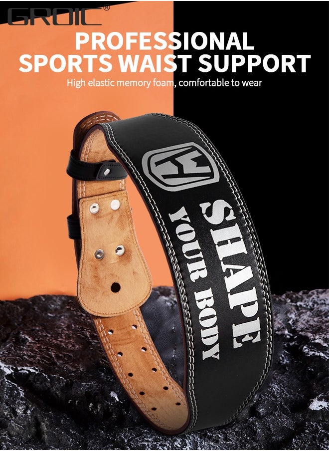 GROIC Weight Lifting Belt Strength Weightlifting Belt, Weight Belt for Workout on Fitness Equipment, Weight Lifting Back Support Workout belt for Lifting, Fitness, Cross Training and Powerlifting  - Image 5