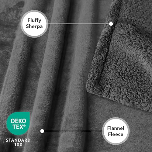 PetAmi Waterproof Dog Blanket for Medium Large Dog Puppy Cat Throw for Couch Cover Leakproof Protection, Sherpa Fleece, Reversible Soft Washable 60x40 Gray Gray - Image 4