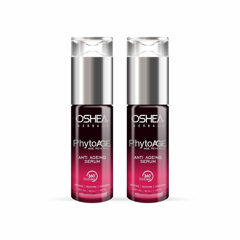 Oshea Herbals PhytoAge Age Reversal Anti Ageing Brightening Face Serum for All Skin Types Reduce Wrinkles Skin Redness Enhance Skin Radiance 40ml Pack of 2 - Image 1