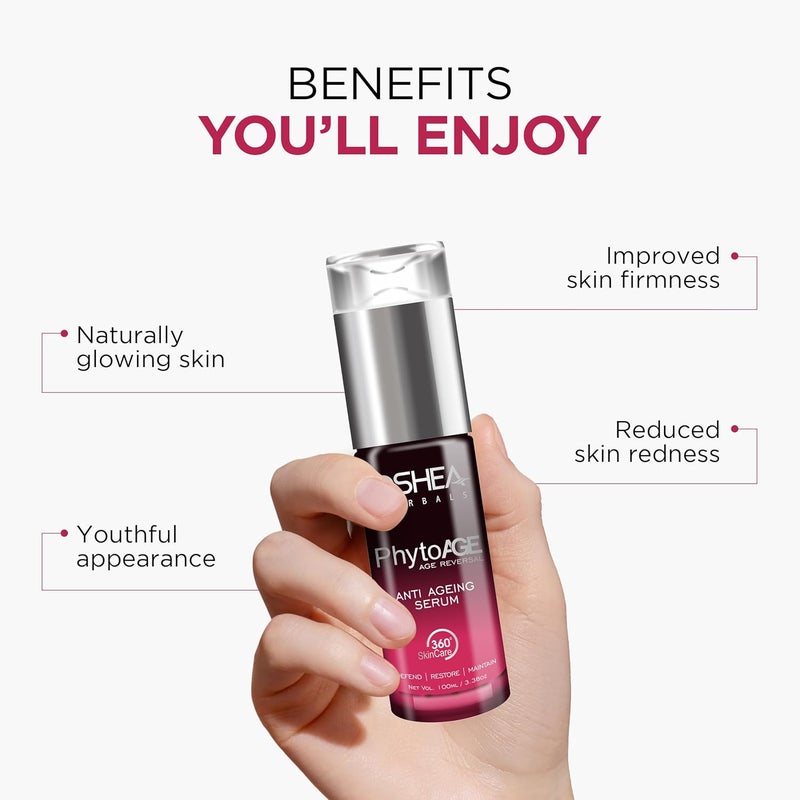 Oshea Herbals PhytoAge Age Reversal Anti Ageing Brightening Face Serum for All Skin Types Reduce Wrinkles Skin Redness Enhance Skin Radiance 40ml Pack of 2 - Image 4