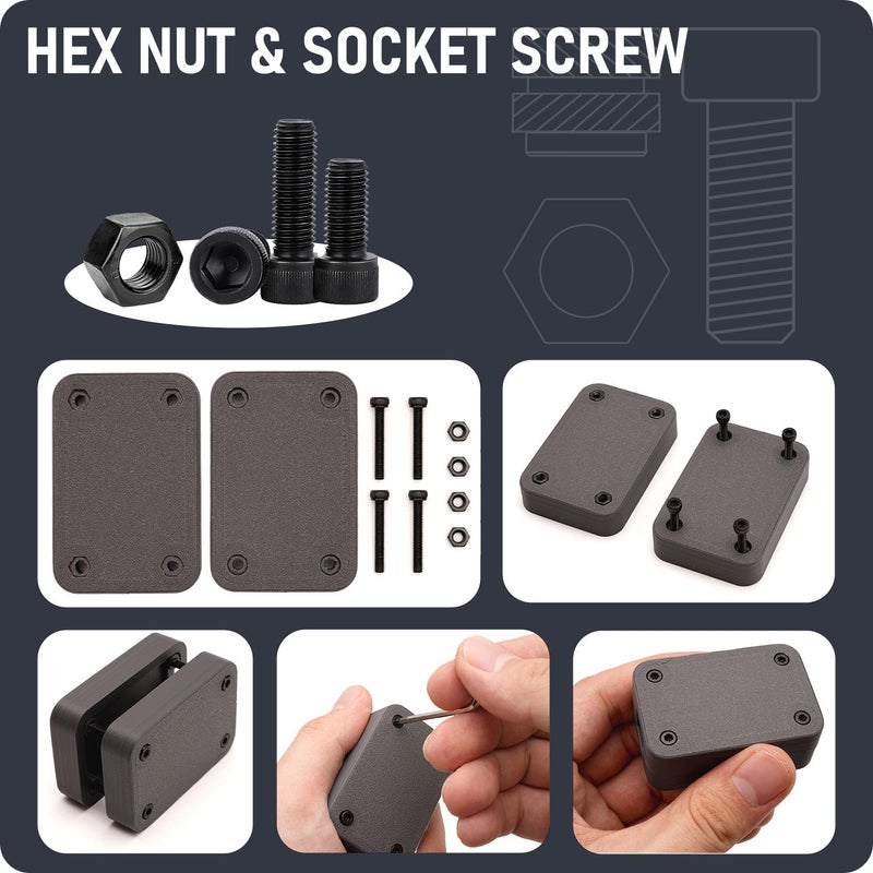 QeeaHuuo 630Pcs M3 Threaded Insert Assortment Kit â€“ Heat Set Inserts, Hex Nuts, Washers, Socket Head Cap Screws â€“ M3 Fasteners for 3D Printing, Compatible with PLA/ABS, Organized in Plastic Box - Image 4